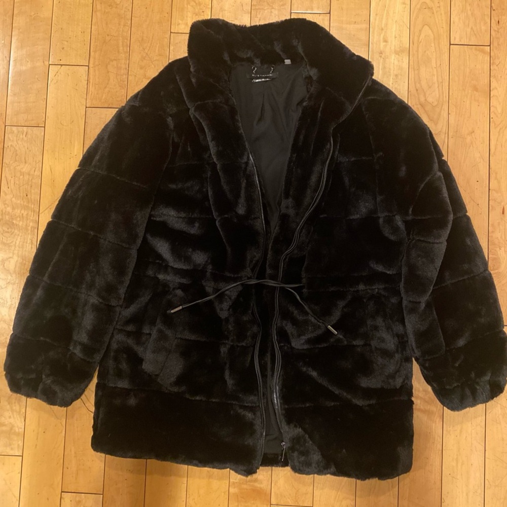 Elie Tahari Plush Black Teddy Jacket